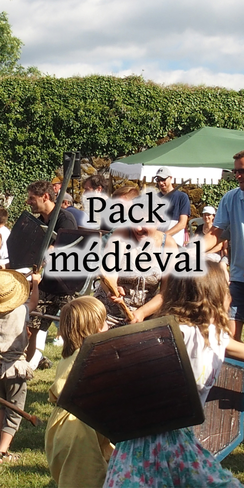 Nos packs médiévaux pour organiser vos grands tournois en équipe au travers de grands jeux. 